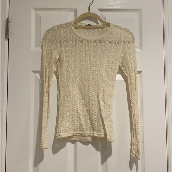 Zara Tops - ZARA CREAM LACE TEE